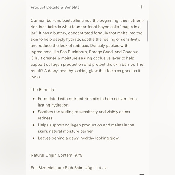 Oak Essentials Jenni Kayne Full Size Moisture Rich Balm 40g/1.4oz Retail $88 NIB - Picture 7 of 15